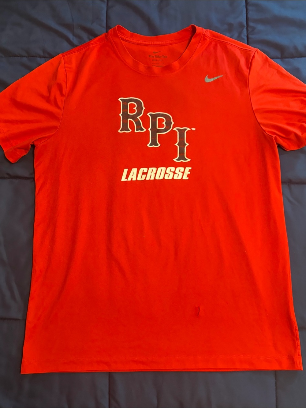Nike Red RPI Lacrosse Short Sleeve Performance Tee